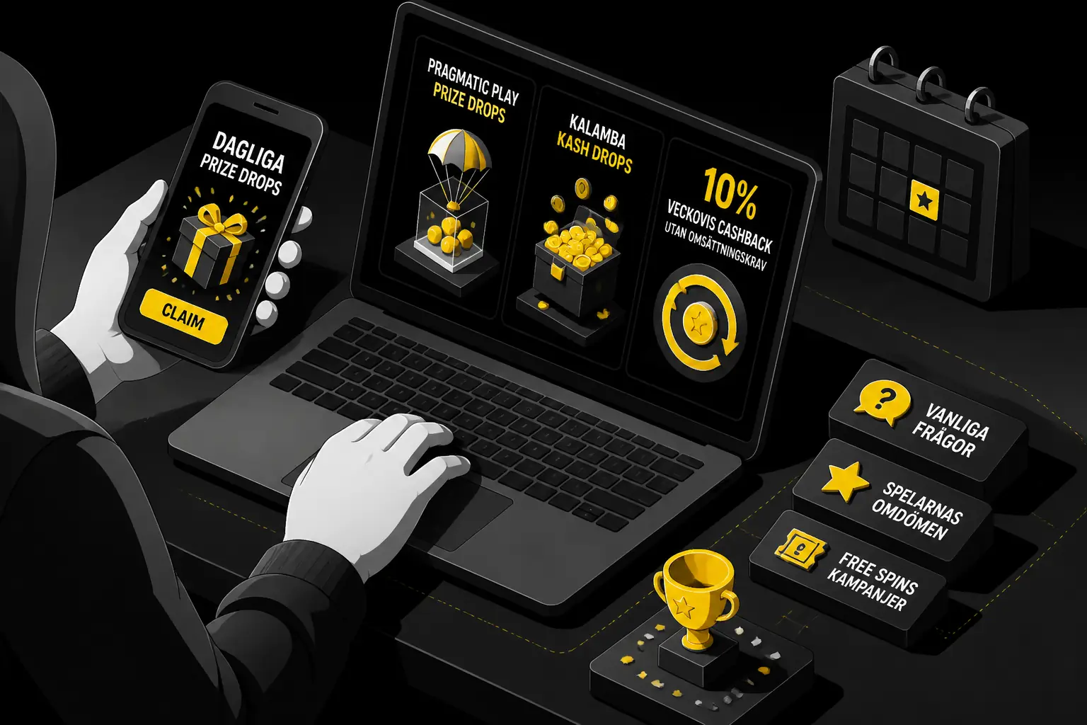 Instant Casino Free Spins och Dagliga Prize Drops visual guide for Instant Casino